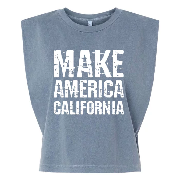 Make America California Progressive Blue Retro Grunge Gift Garment-Dyed Women's Muscle Tee