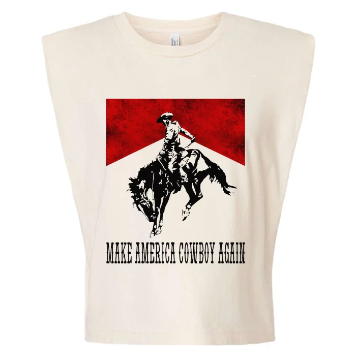 Make America Cow Cow Again, Rodeo Lover 4th of July Garment-Dyed Women's Muscle Tee