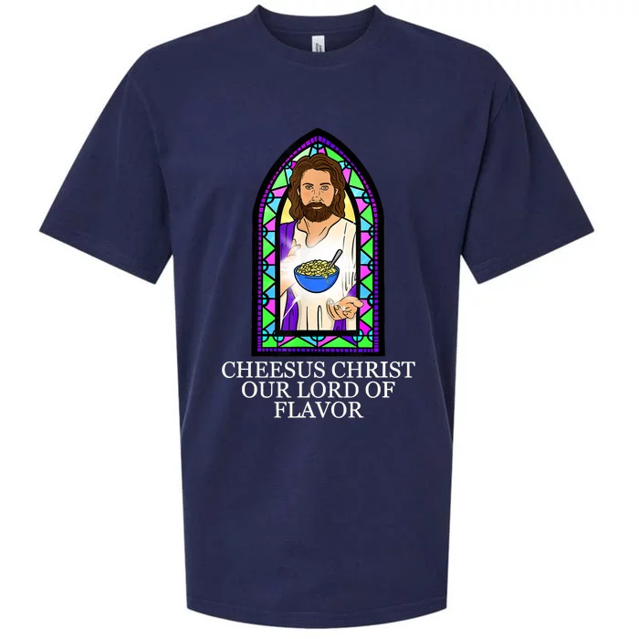 Mac And Cheese Lover Cheesus Christ Our Lord In Flavor Sueded Cloud Jersey T-Shirt