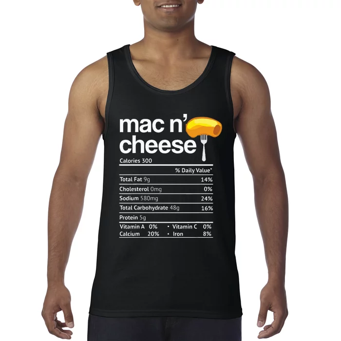 Mac And Cheese Nutrition Funny Thanksgiving Mac N Cheese Tank Top