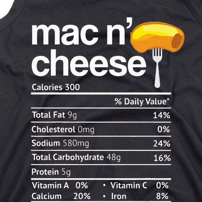 Mac And Cheese Nutrition Funny Thanksgiving Mac N Cheese Tank Top