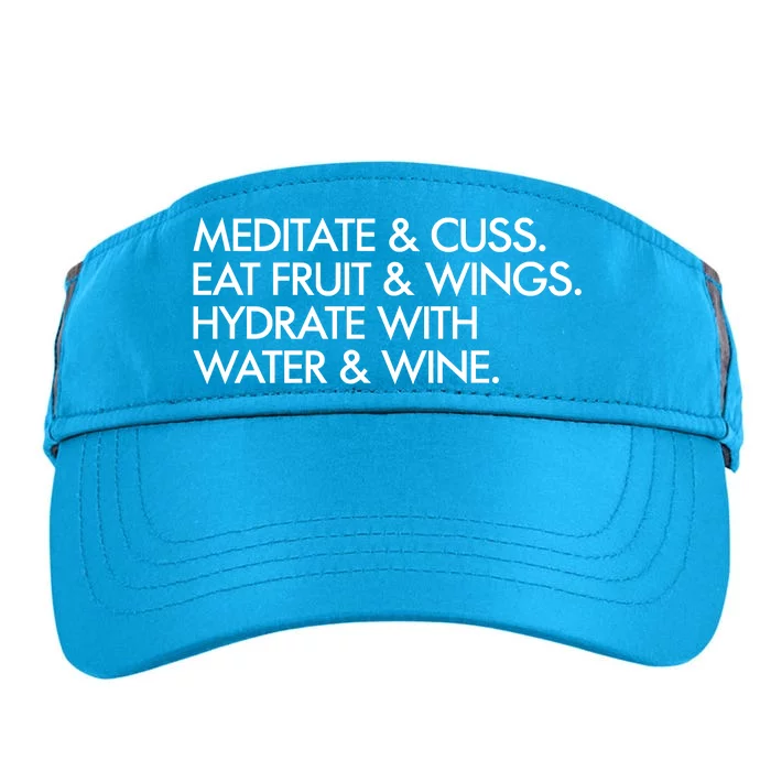 Meditate And Cuss Eat Fruit And Wings Adult Drive Performance Visor