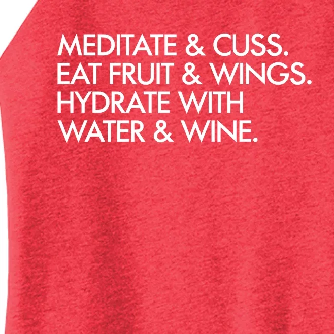 Meditate And Cuss Eat Fruit And Wings Women’s Perfect Tri Rocker Tank