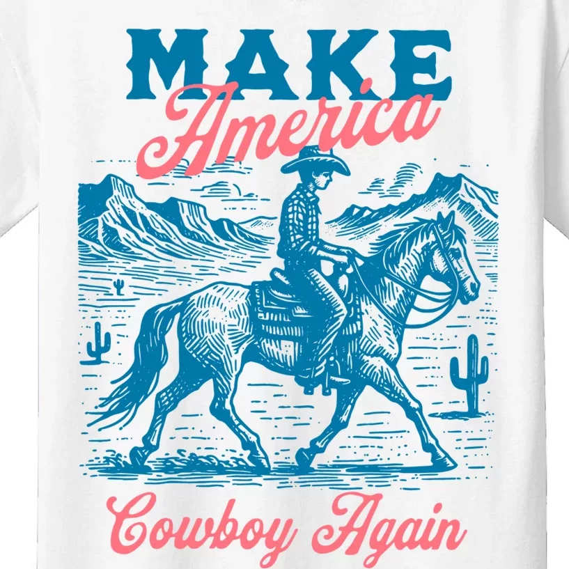 Make America Cowboy Again Western Rodeo Kids T-Shirt