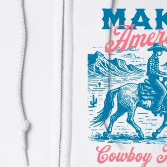 Make America Cowboy Again Western Rodeo Full Zip Hoodie