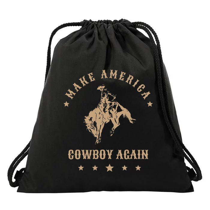 Make America Cowgirl Cowboy Again Drawstring Bag