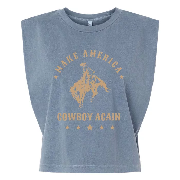 Make America Cowgirl Cowboy Again Garment-Dyed Women's Muscle Tee