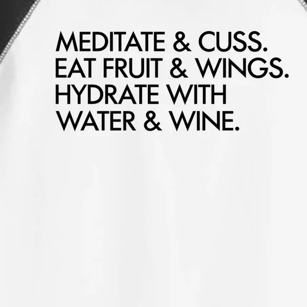 Meditate And Cuss Eat Fruit And Wings Gift Toddler Fine Jersey T-Shirt