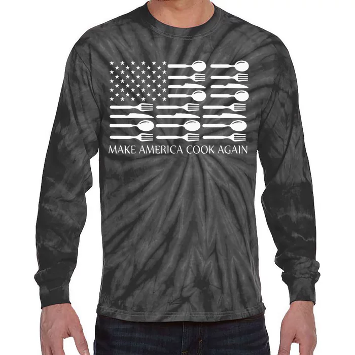 Make America Cook Again Cooking Chef Tie-Dye Long Sleeve Shirt