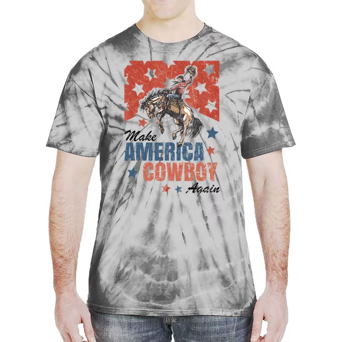 Make America Cowgirl Cowboy Again Western 4th Of July Tie-Dye T-Shirt