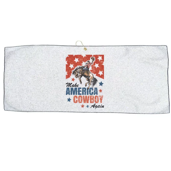 Make America Cowgirl Cowboy Again Western 4th Of July Large Microfiber Waffle Golf Towel