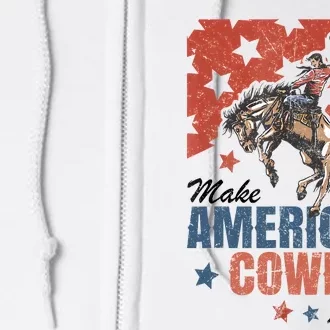 Make America Cowgirl Cowboy Again Western 4th Of July Full Zip Hoodie