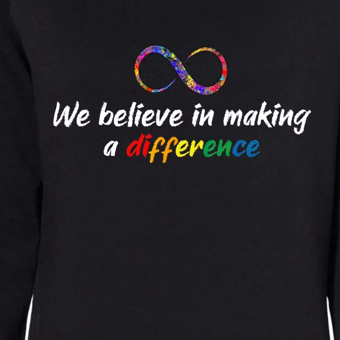 Make A Difference Autism Infinity Acceptance Gift Womens California Wash Sweatshirt