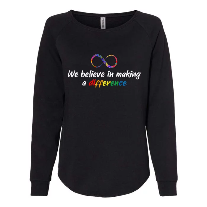 Make A Difference Autism Infinity Acceptance Gift Womens California Wash Sweatshirt