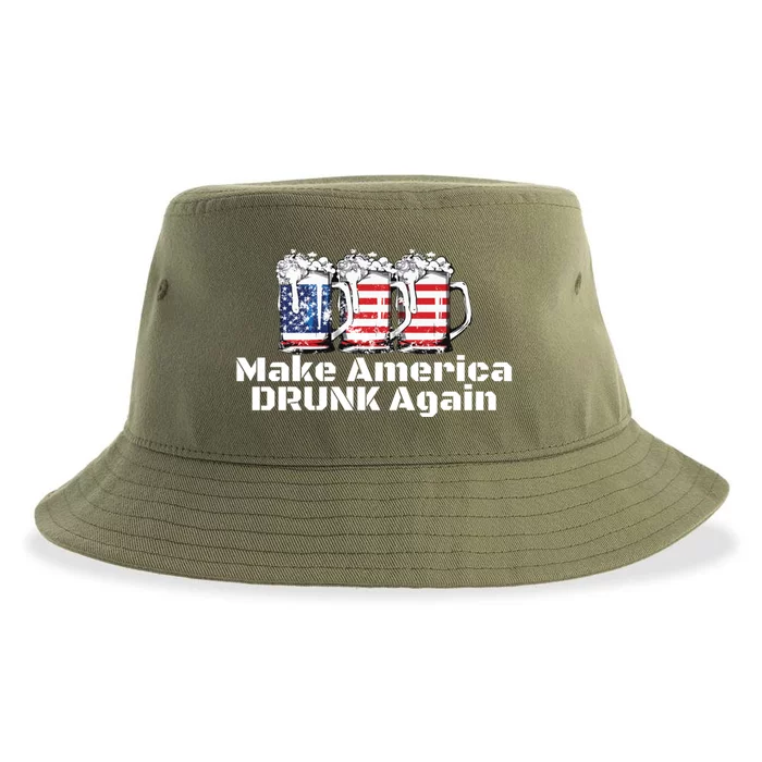 Make America Drunk Again Gift Funny Day Ing 4th July Gift Sustainable Bucket Hat