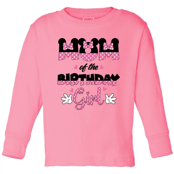 Mom And Dad Birthday Girl Mouse Family Matching Toddler Long Sleeve Shirt