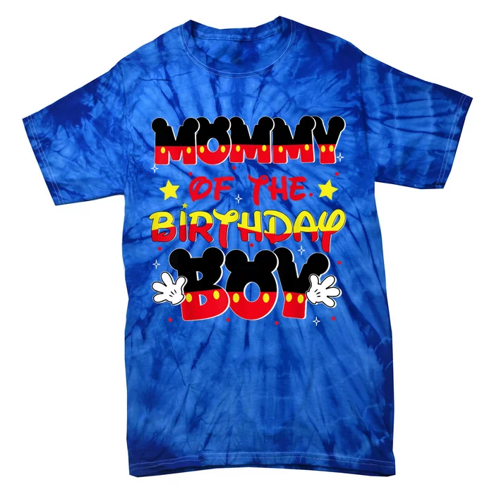 Mom And Dad Mommy Birthday Boy Mouse Family Matching Tie-Dye T-Shirt