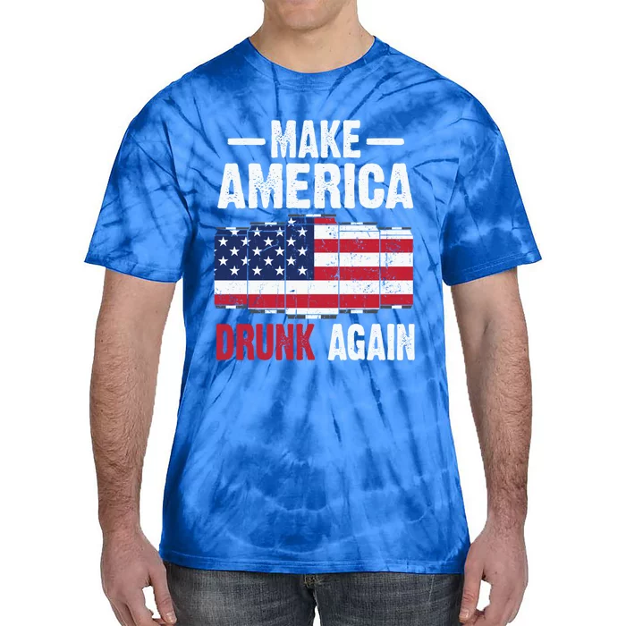 Make America Drunk Again Beer Usa Flag Gift Tie-Dye T-Shirt