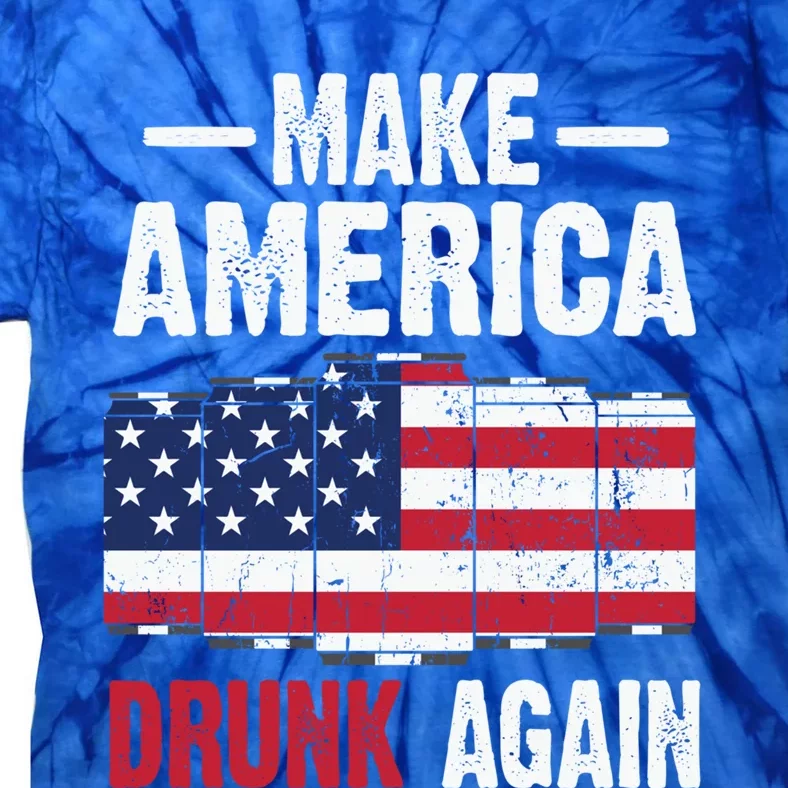 Make America Drunk Again Beer Usa Flag Gift Tie-Dye T-Shirt