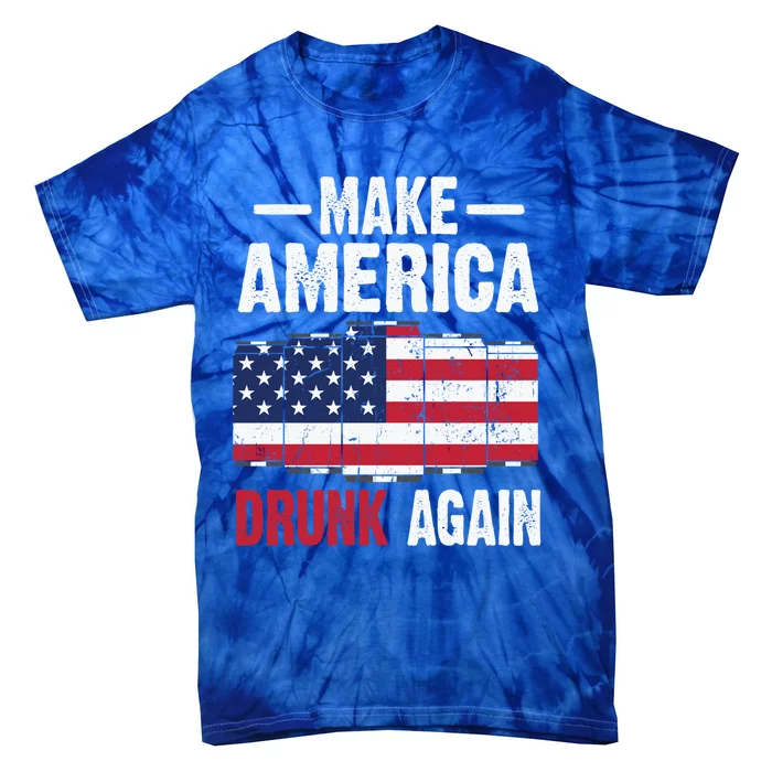 Make America Drunk Again Beer Usa Flag Gift Tie-Dye T-Shirt