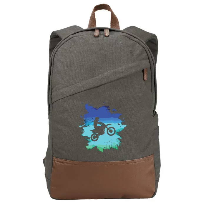 Motocross And Dirt Bike For Off Road Cotton Canvas Backpack