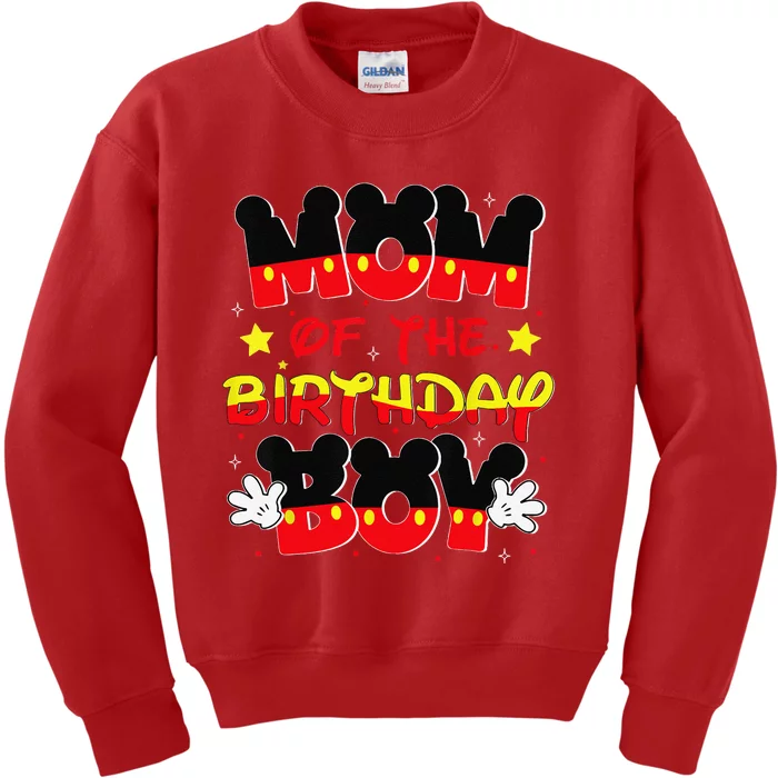 Mom And Dad Birthday Boy Mouse Family Matching Kids Sweatshirt