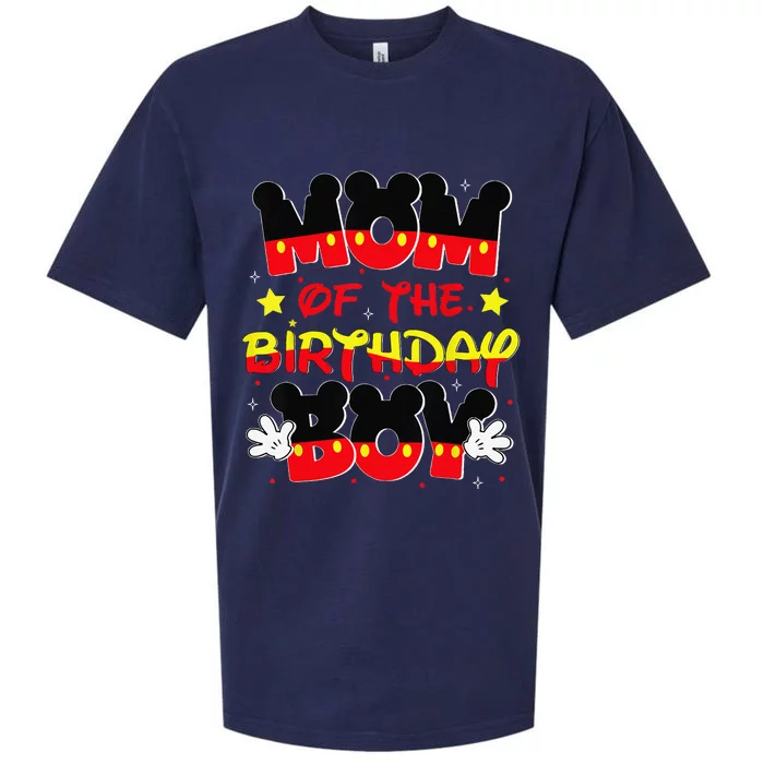 Mom And Dad Birthday Boy Mouse Family Matching Sueded Cloud Jersey T-Shirt