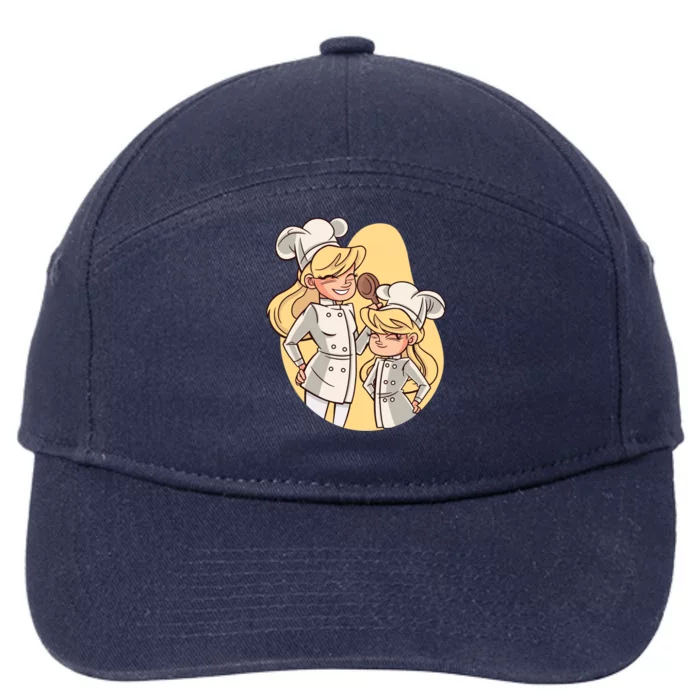 Mom And Daughter Chefs Gift 7-Panel Snapback Hat