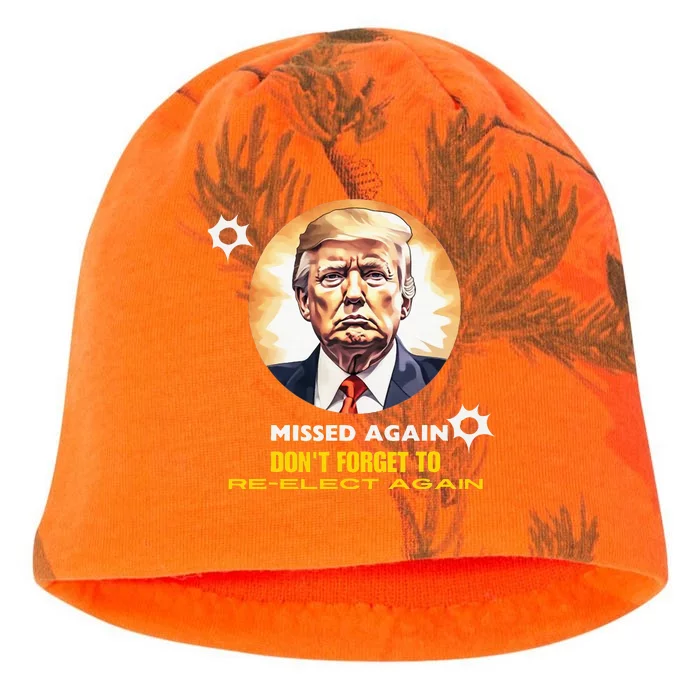 Missed Again Dont Forget To Reelect Trump Again Kati - Camo Knit Beanie