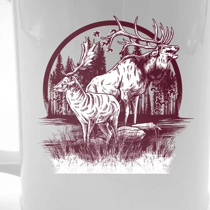 Moose And Deer Front & Back Beer Stein