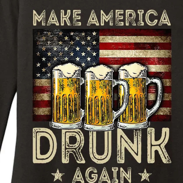 Make America Drunk Again Funny Drinking 4th Of July Womens CVC Long Sleeve Shirt