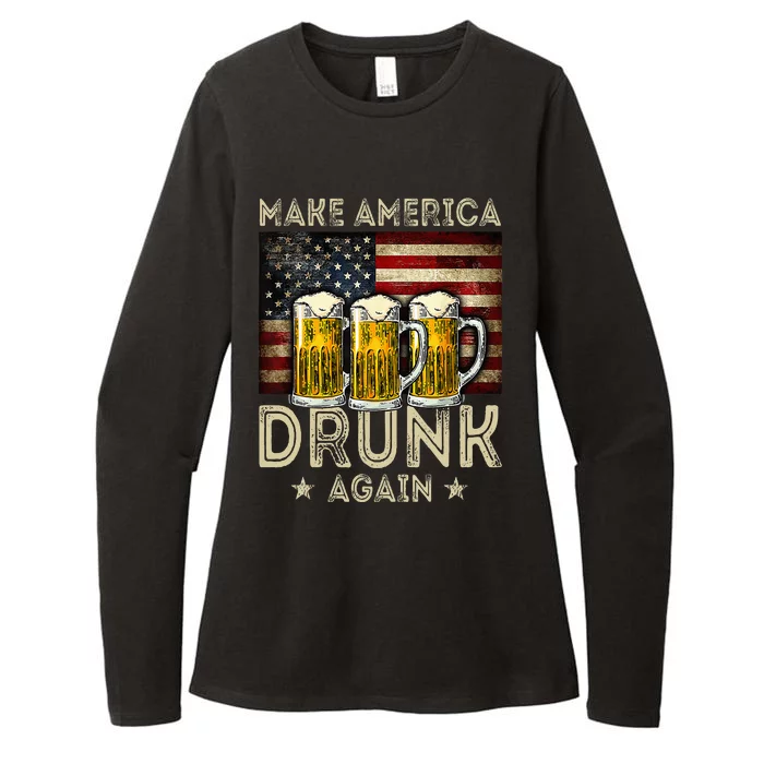 Make America Drunk Again Funny Drinking 4th Of July Womens CVC Long Sleeve Shirt