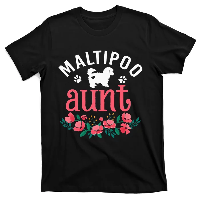 Maltipoo Aunt Dog Gifts Wo Dog Pet Lover Owner Christmas T-Shirt