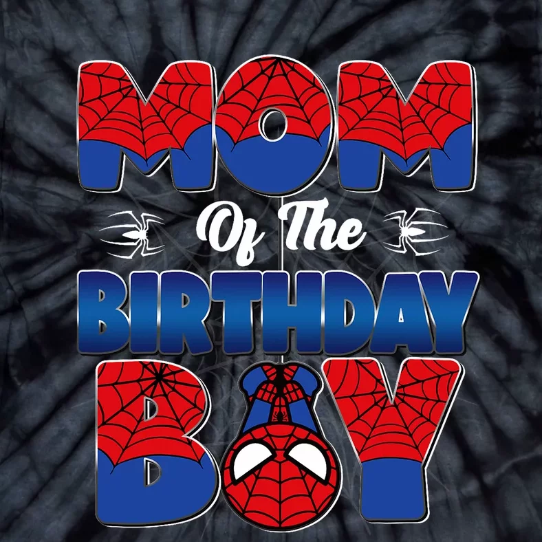 Mom And Dad Birthday Boy Spider Family Matching Tie-Dye T-Shirt