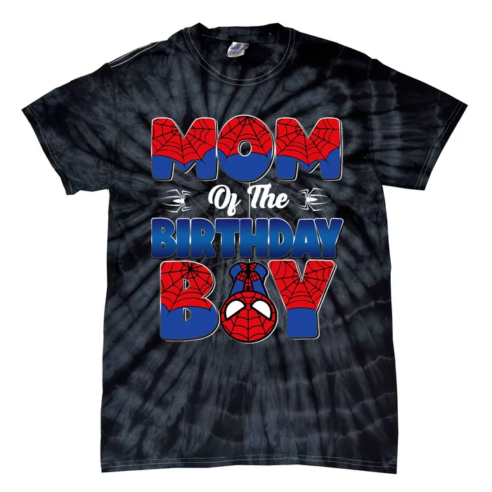 Mom And Dad Birthday Boy Spider Family Matching Tie-Dye T-Shirt