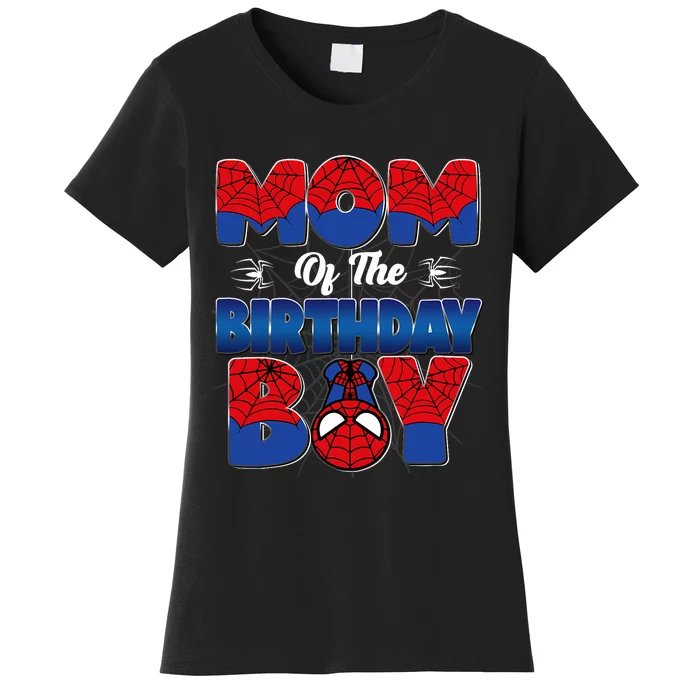 Mom And Dad Birthday Boy Spider Family Matching Women's T-Shirt