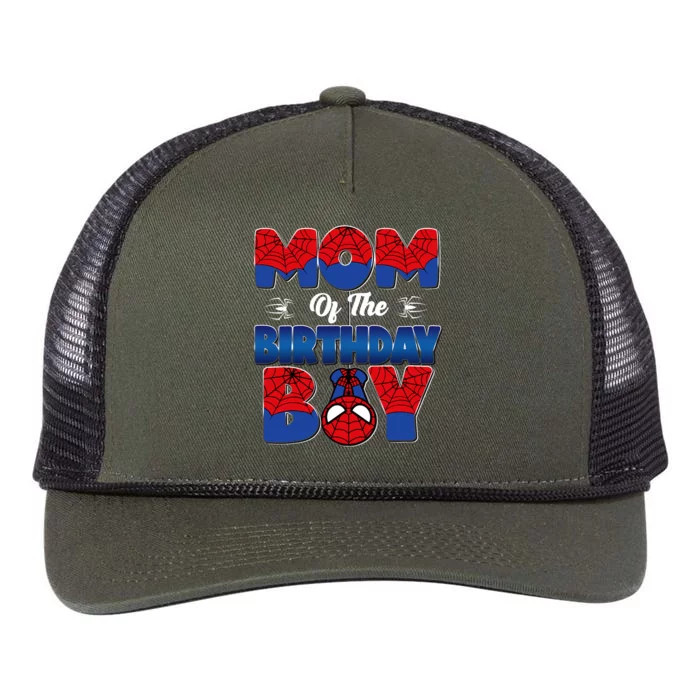 Mom And Dad Birthday Boy Spider Family Matching Retro Rope Trucker Hat Cap