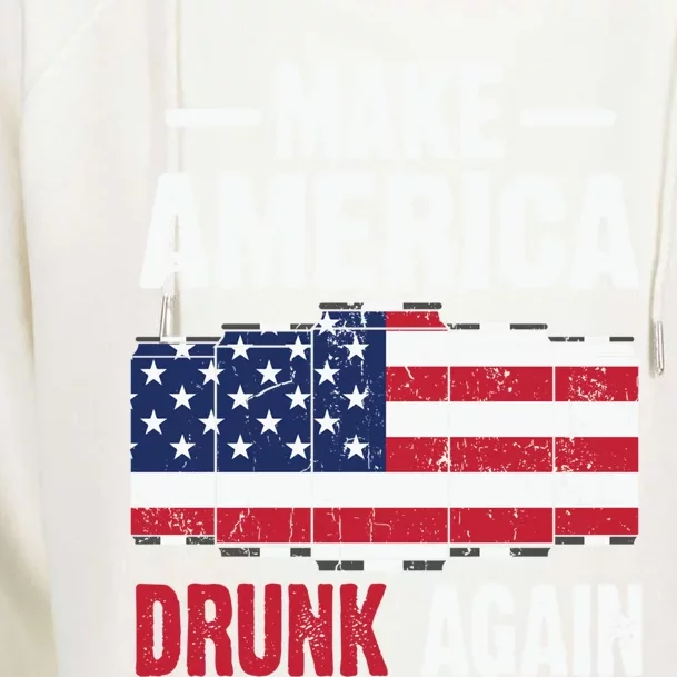 Make America Drunk Again Beer Usa Flag Meaningful Gift Womens Funnel Neck Pullover Hood