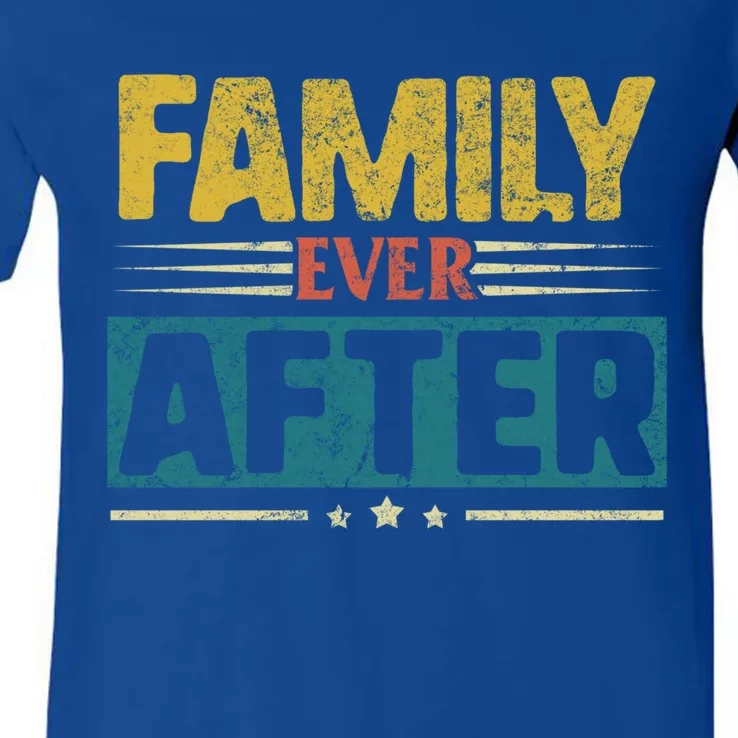 Modern Adoption Day Matching Family Ever After Loved Gift V-Neck T-Shirt