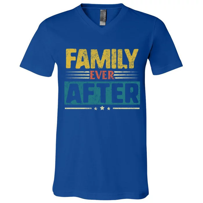 Modern Adoption Day Matching Family Ever After Loved Gift V-Neck T-Shirt