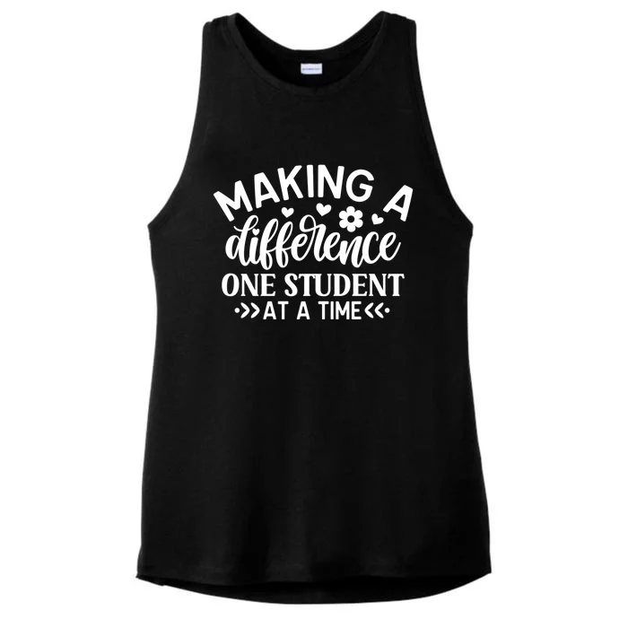 Making A Difference One Student At A Time School Teacher Gift Ladies Tri-Blend Wicking Tank