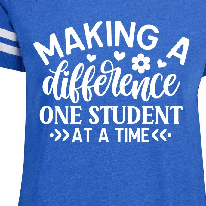 Making A Difference One Student At A Time School Teacher Gift Enza Ladies Jersey Football T-Shirt