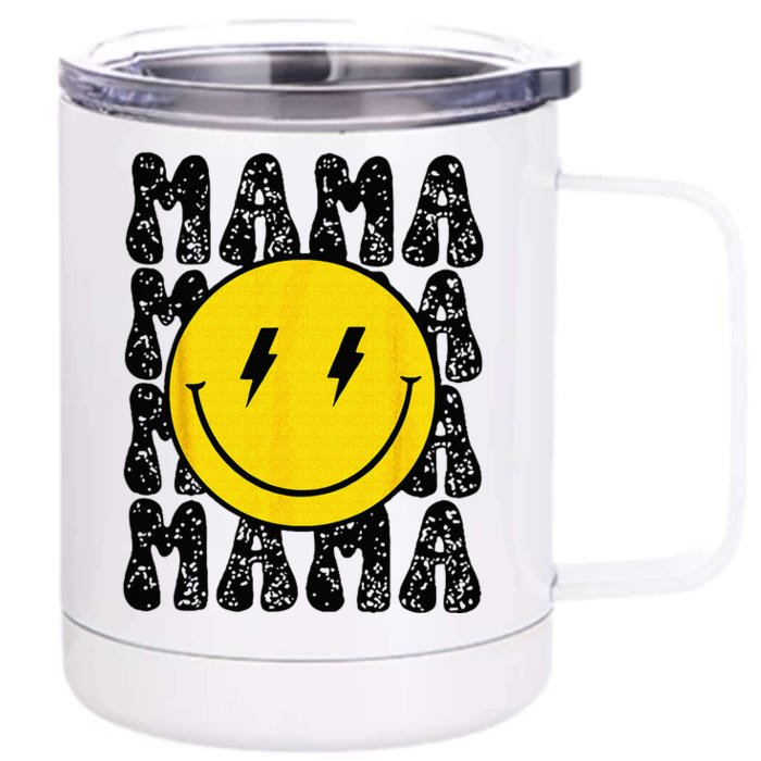 Mama And Dada Smiling Face Bolt Eyes Pregnancy Announcement Front & Back 12oz Stainless Steel Tumbler Cup