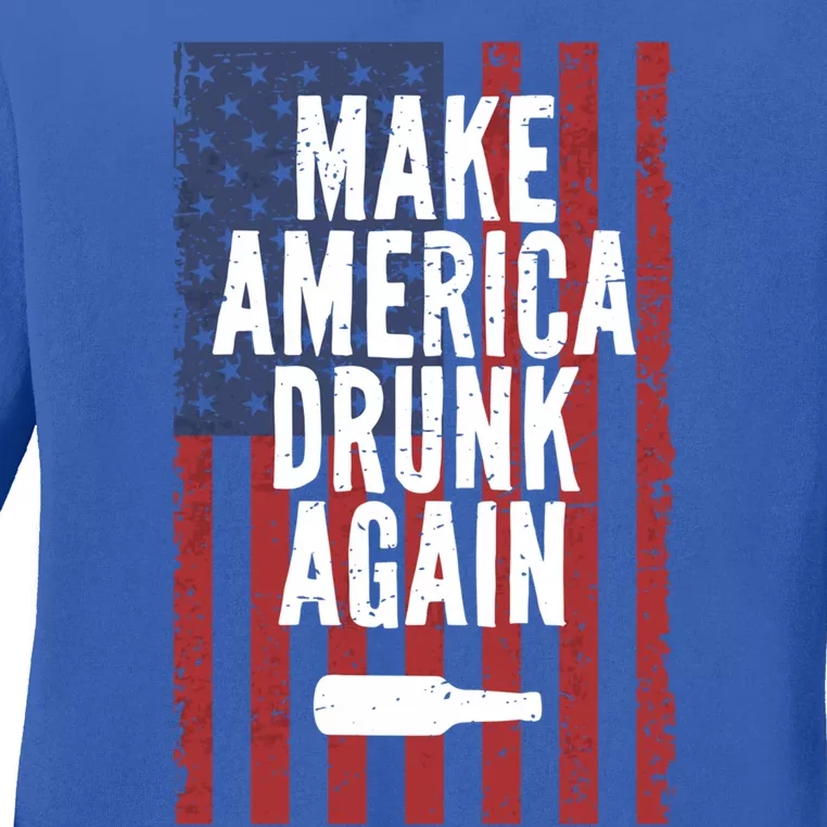 Make America Drunk Again Beer Ing 4th Of July Matching Great Gift Ladies Long Sleeve Shirt