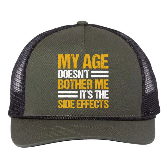 My Age DoesnT Bother Me ItS The Side Effects Saying Funny Quotes Retro Rope Trucker Hat Cap