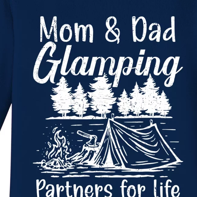 Mom And Dad Glamping Partners For Life Glamper Great Gift Baby Long Sleeve Bodysuit