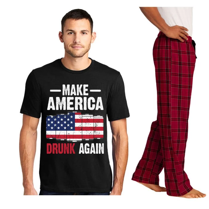 Make America Drunk Again Beer Usa Flag Funny Gift Pajama Set