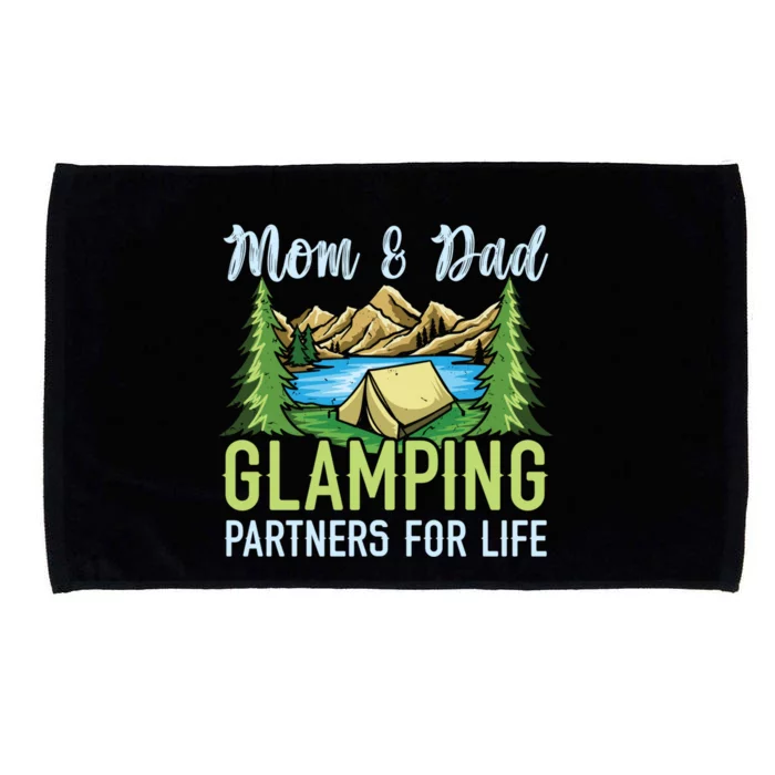 Mom And Dad Glamping Partners For Life Glamper Meaningful Gift Microfiber Hand Towel