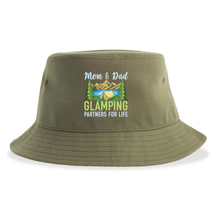 Mom And Dad Glamping Partners For Life Glamper Meaningful Gift Sustainable Bucket Hat