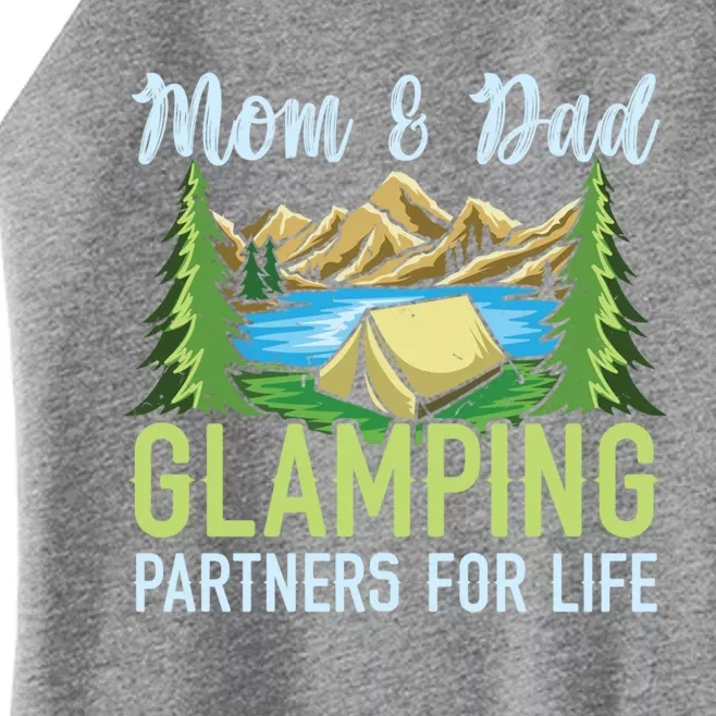 Mom And Dad Glamping Partners For Life Glamper Meaningful Gift Women’s Perfect Tri Rocker Tank